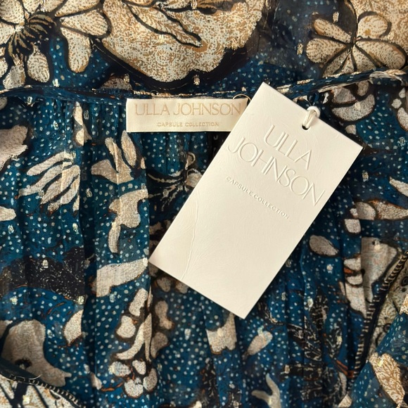 NWT Ulla Johnson Mini Silk Long-Sleeve Floral Rosetta Dress - Picture 7 of 8